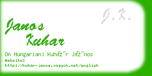 janos kuhar business card